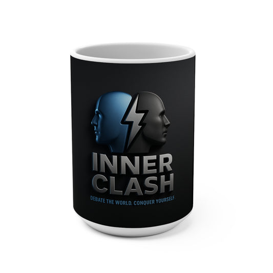 Inner Clash 15oz Mug - Debate Yourself, Coffee Lover Gift, Office Décor, Psychology Fan, Motivational Drinkware